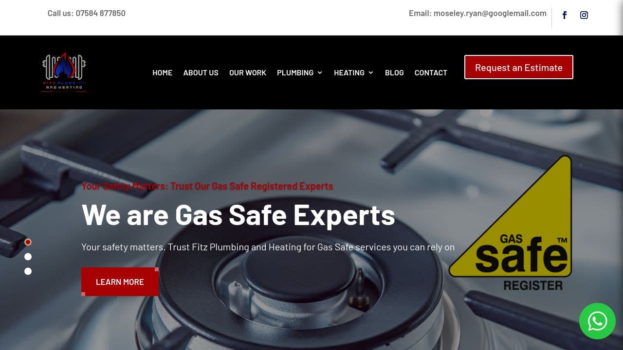 FITZ PLUMBING AND HEATING SERVICES LTD website screenshot