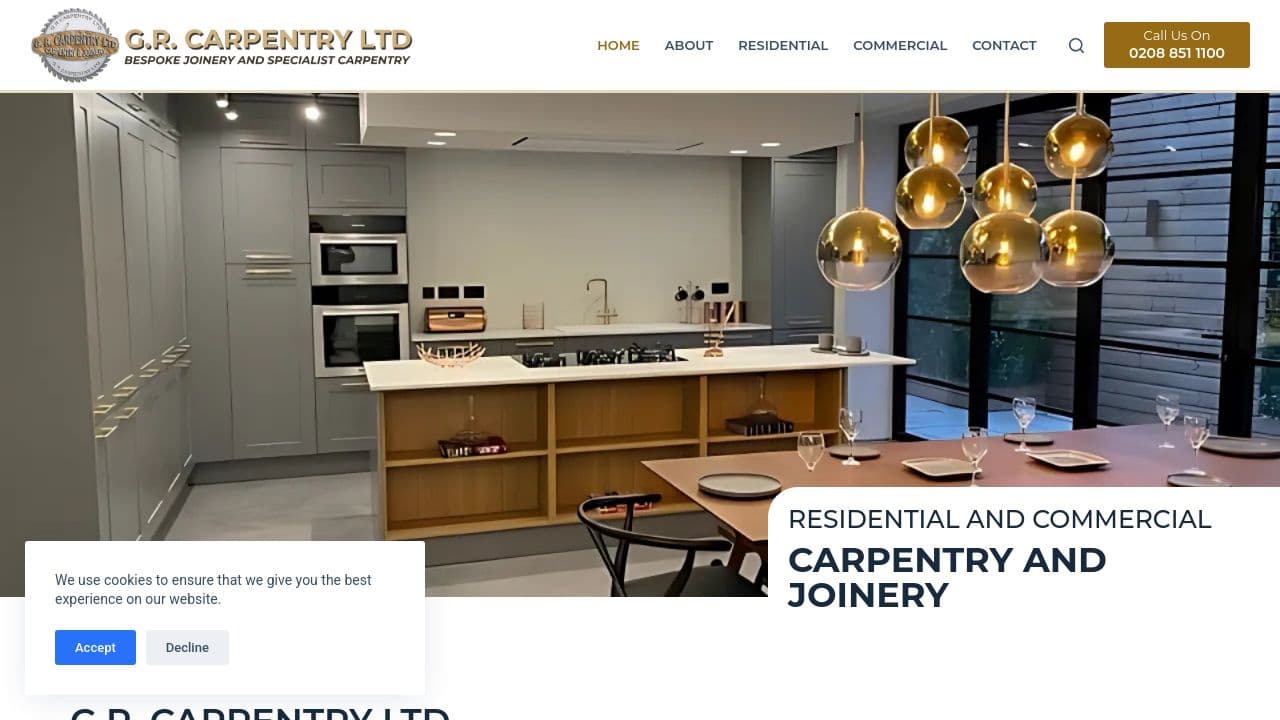 G.R. CARPENTRY LTD website screenshot