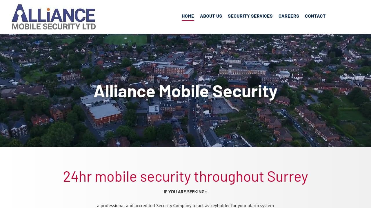 ALLIANCE MOBILE SECURITY LIMITED website screenshot