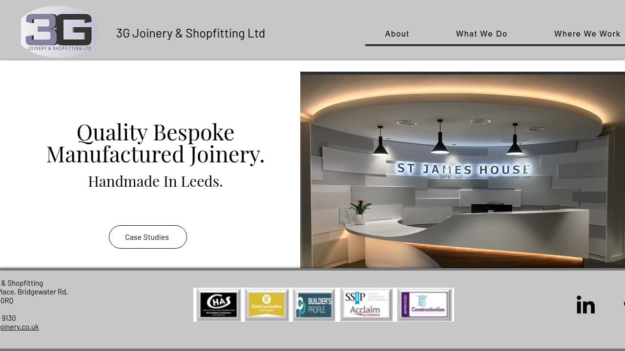 3G JOINERY AND SHOPFITTING LIMITED website screenshot