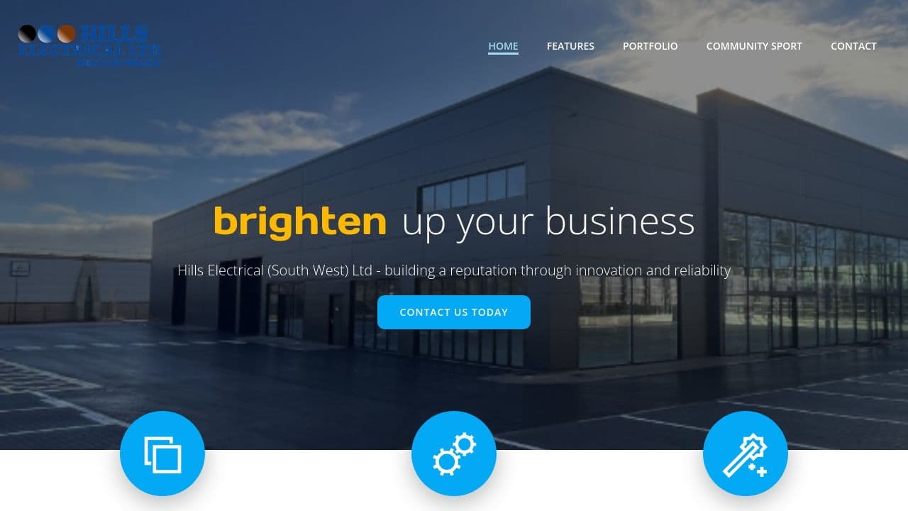 HILLS ELECTRICAL (SOUTH WEST) LTD website screenshot