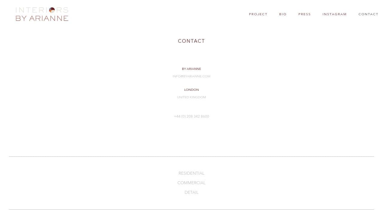 BY ARIANNE LTD website screenshot