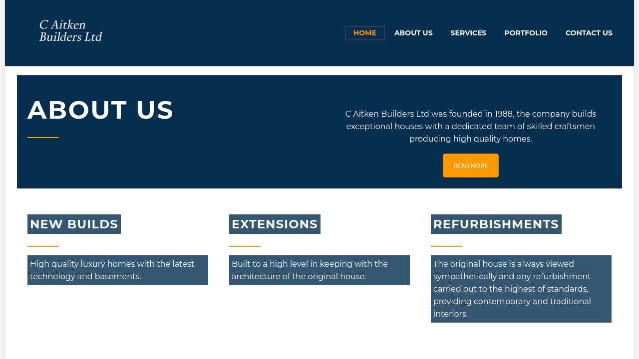 C. AITKEN BUILDERS LIMITED website screenshot