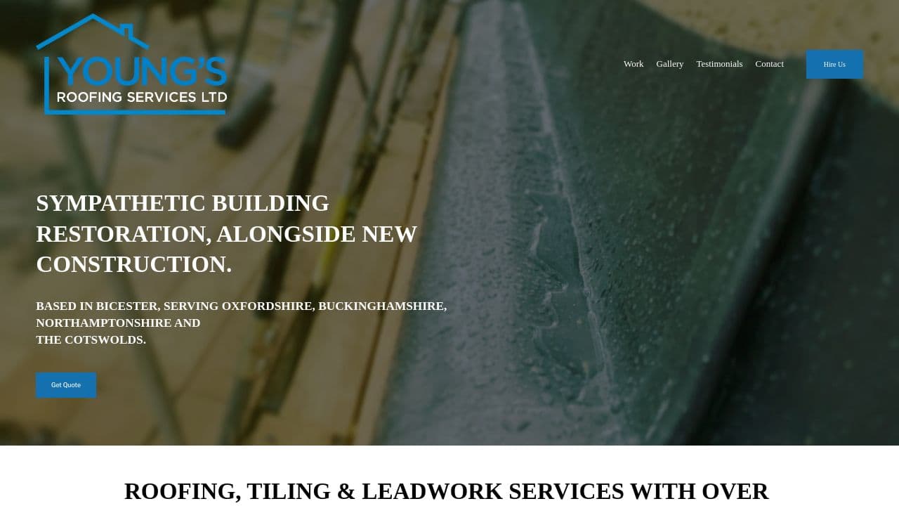 YOUNG’S ROOFING SERVICES LIMITED website screenshot
