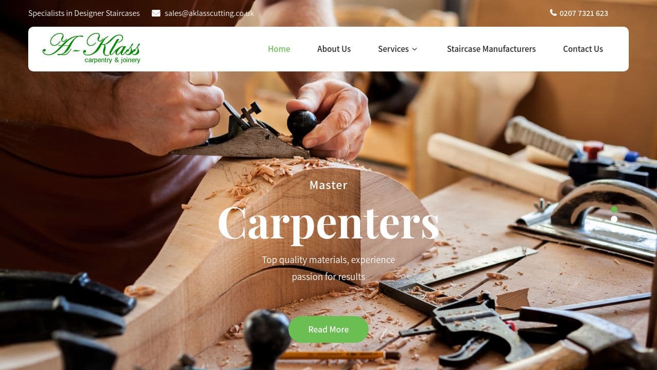A - KLASS CARPENTRY AND JOINERY LTD website screenshot