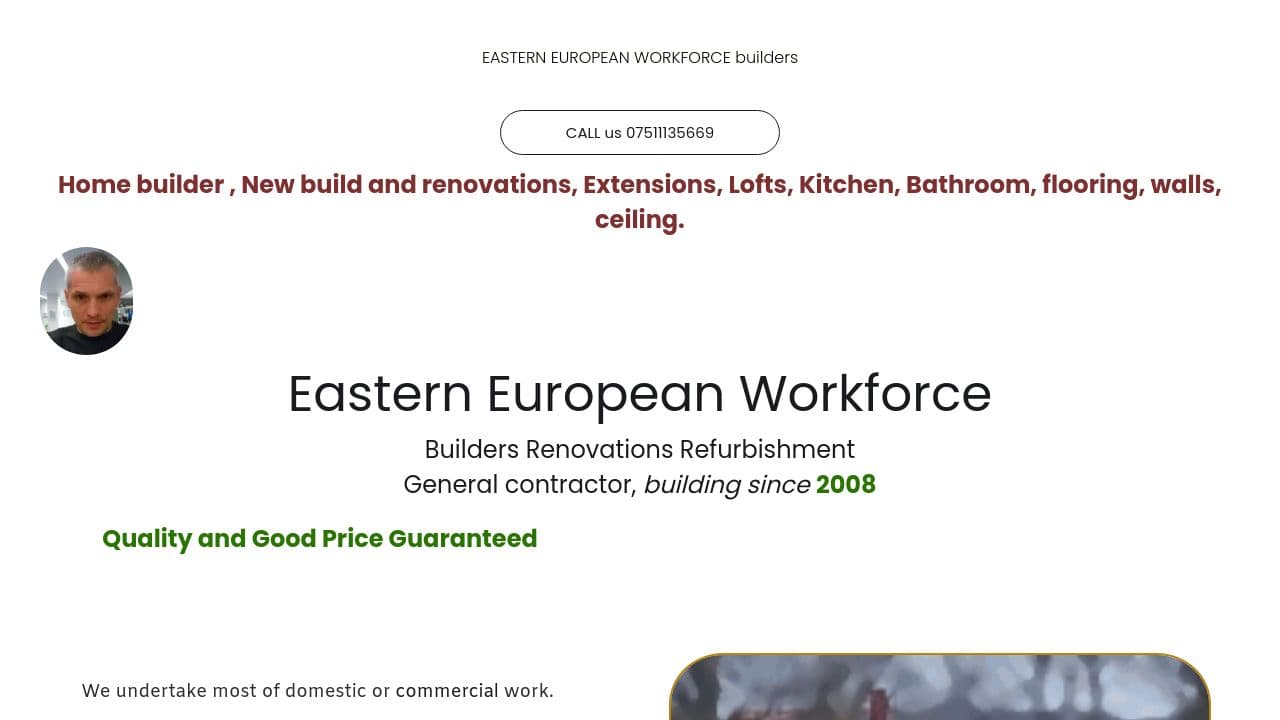 EASTERN EUROPE BUILDERS LTD website screenshot