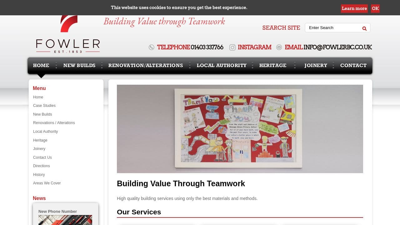 FOWLER BUILDING CONTRACTORS LIMITED website screenshot