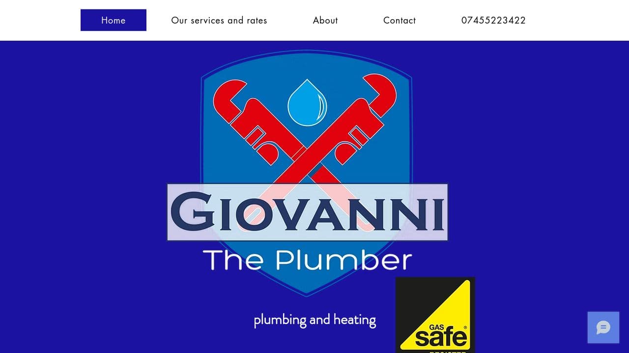 GIOVANNI THE PLUMBER LTD website screenshot
