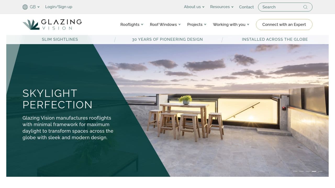 GLAZING VISION LIMITED website screenshot