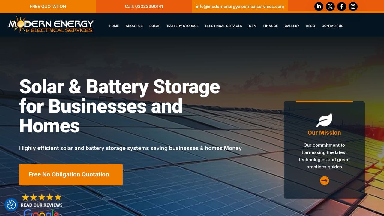 A MODERN ENERGY LTD website screenshot