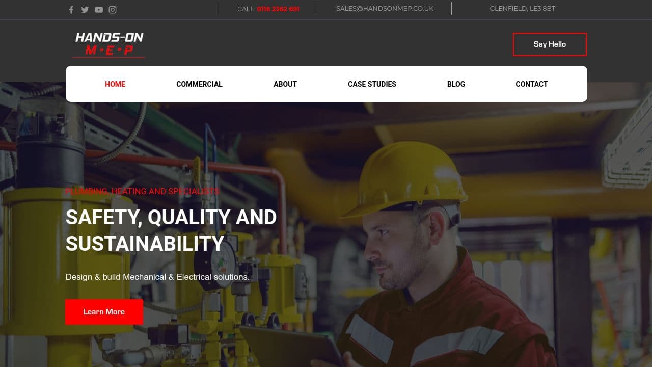 HANDS ON MEP LIMITED website screenshot