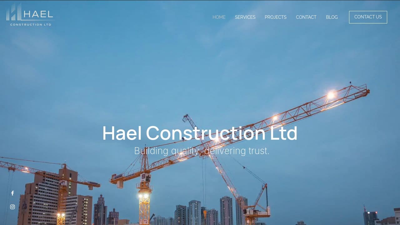 HAEL CONSTRUCTION LTD website screenshot