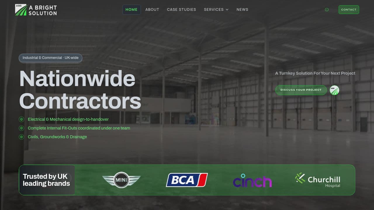 A BRIGHT SOLUTION UK LIMITED website screenshot