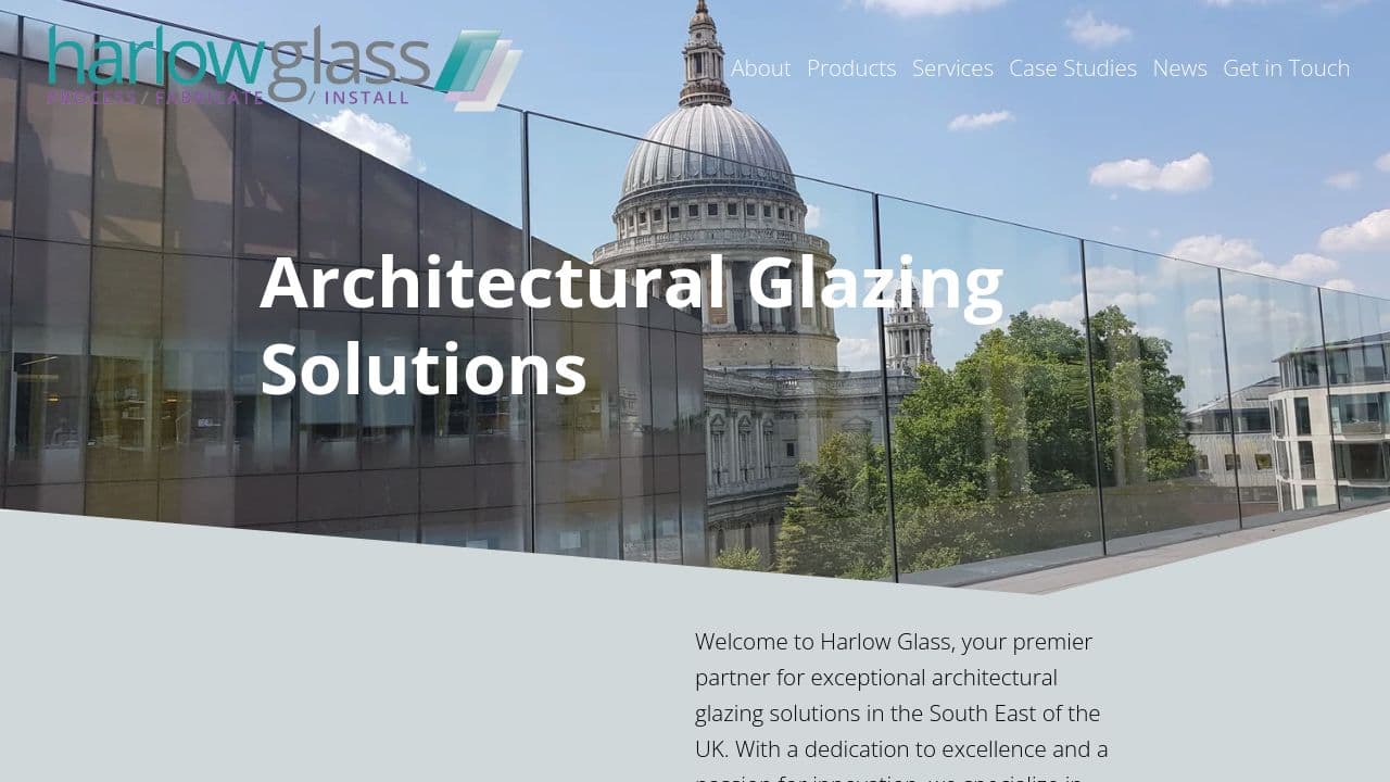 HARLOW GLASS LIMITED website screenshot