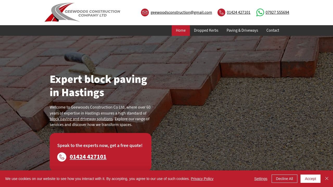 GEEWOODS CONSTRUCTION COMPANY LIMITED website screenshot