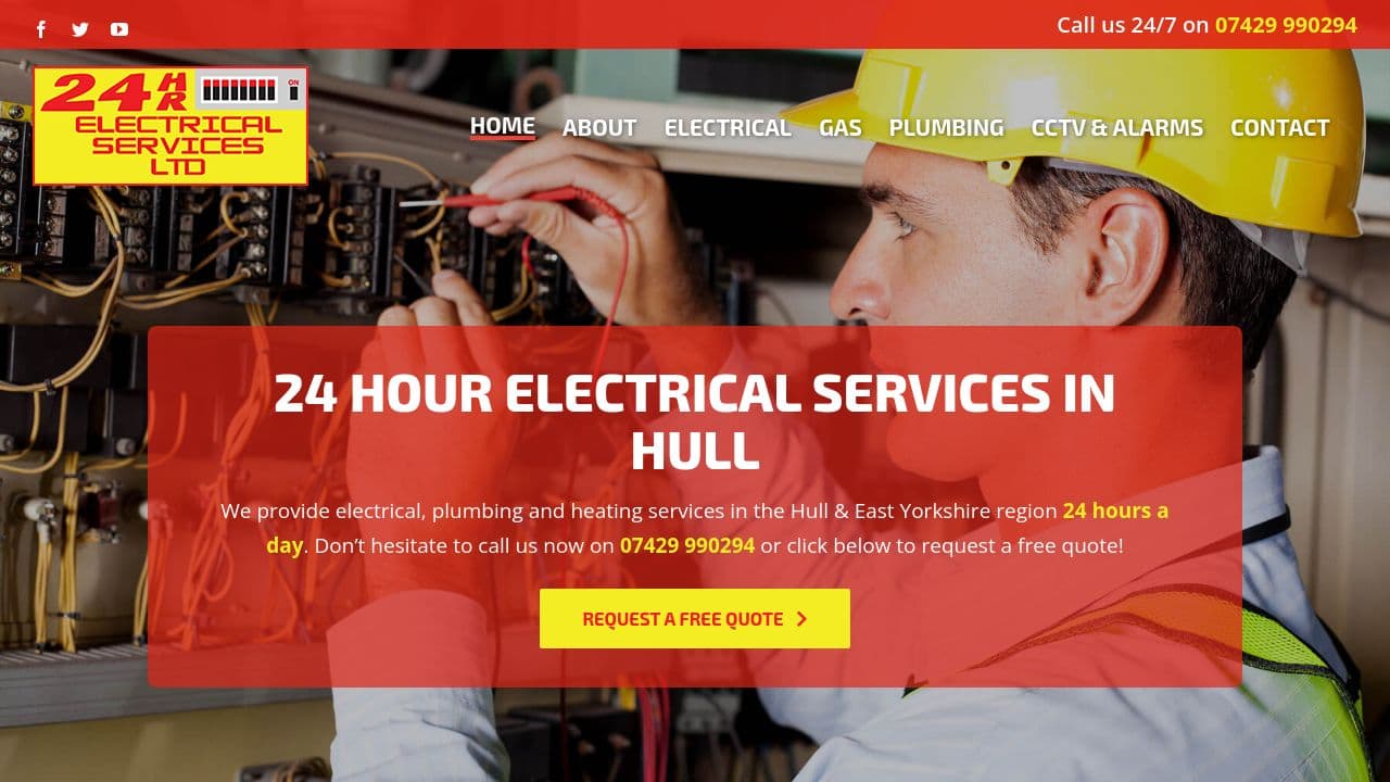 24HRELECTRICALSERVICES LTD website screenshot