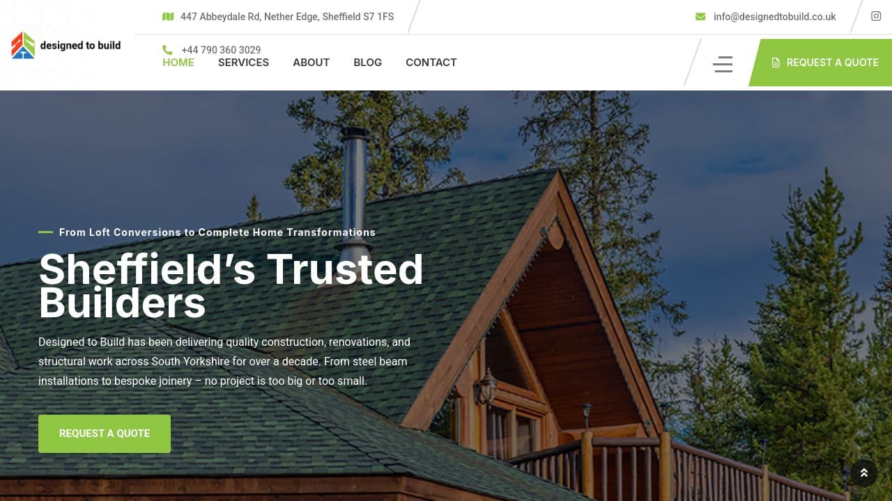DESIGNED TO BUILD LTD website screenshot