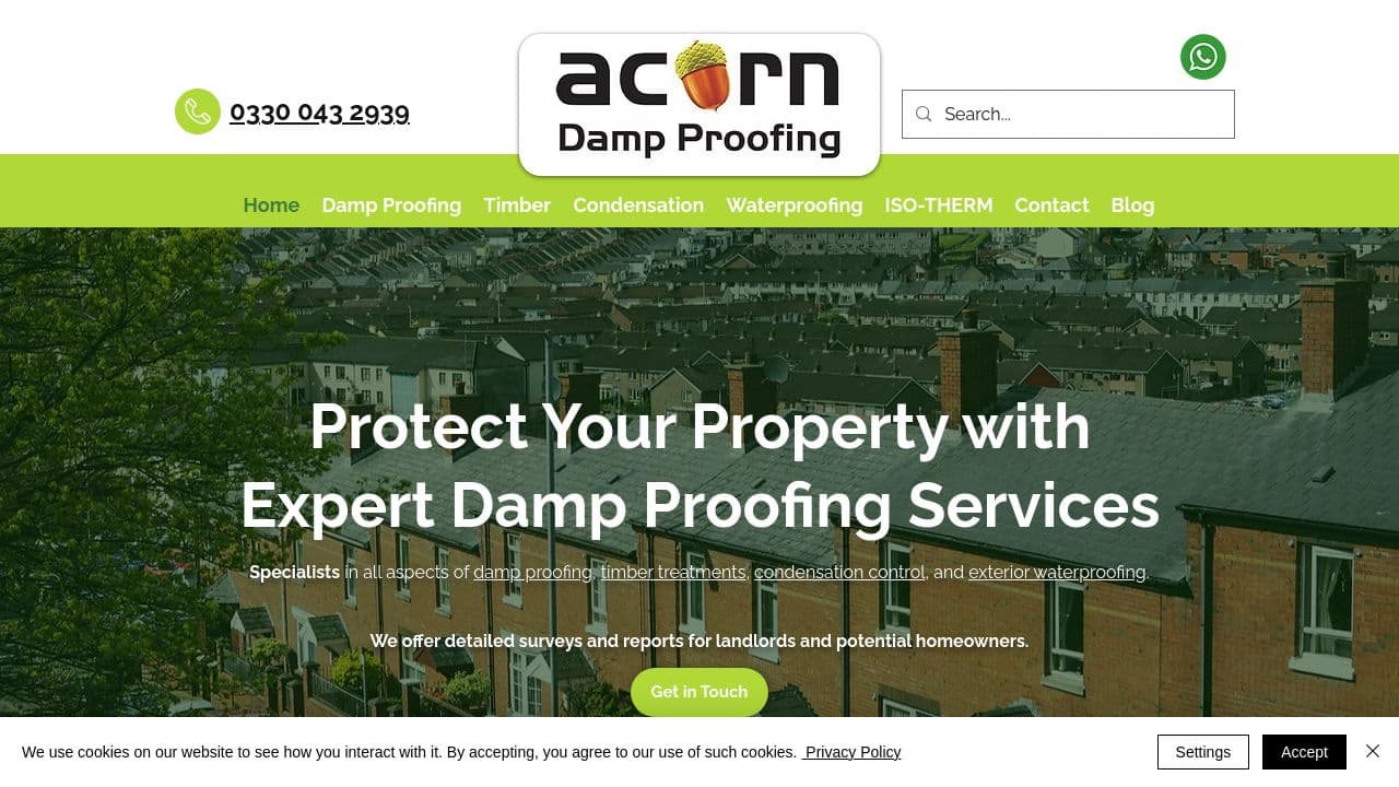 ACORN DAMP PROOFING LTD website screenshot