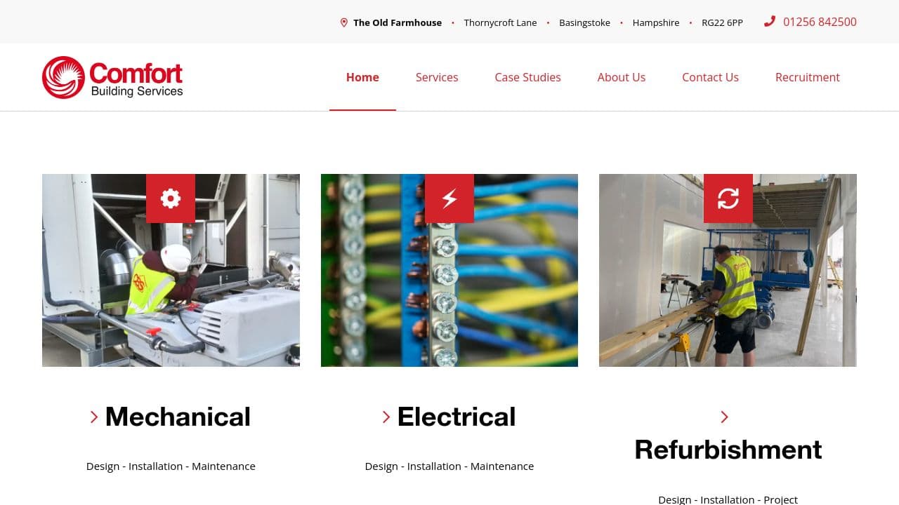 COMFORT BUILDING SERVICES LTD. website screenshot
