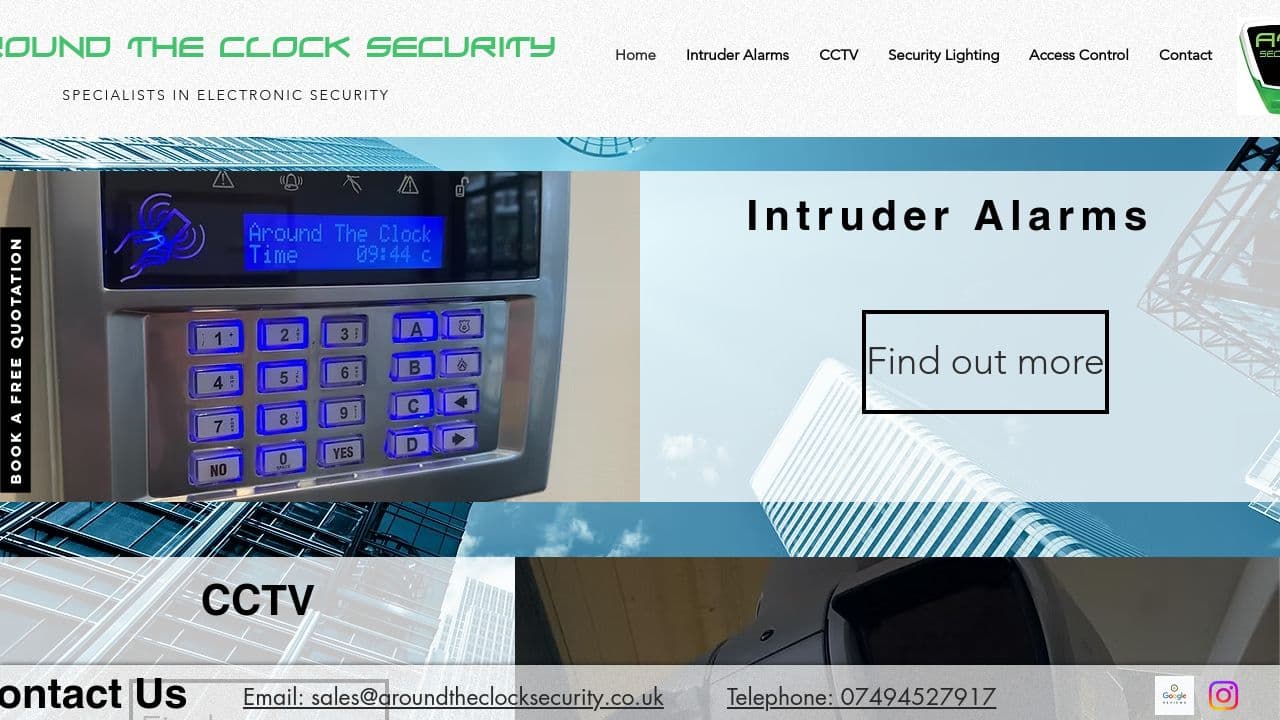 AROUND THE CLOCK SECURITY LTD website screenshot
