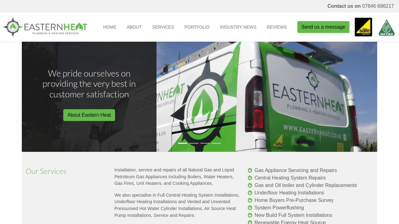 EASTERN HEAT LTD website screenshot