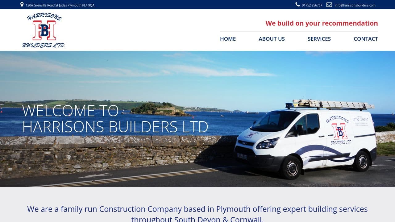 HARRISONS BUILDERS LIMITED website screenshot
