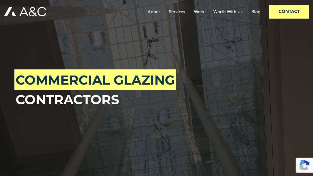 A & C COMMERCIAL GLAZING LIMITED website screenshot