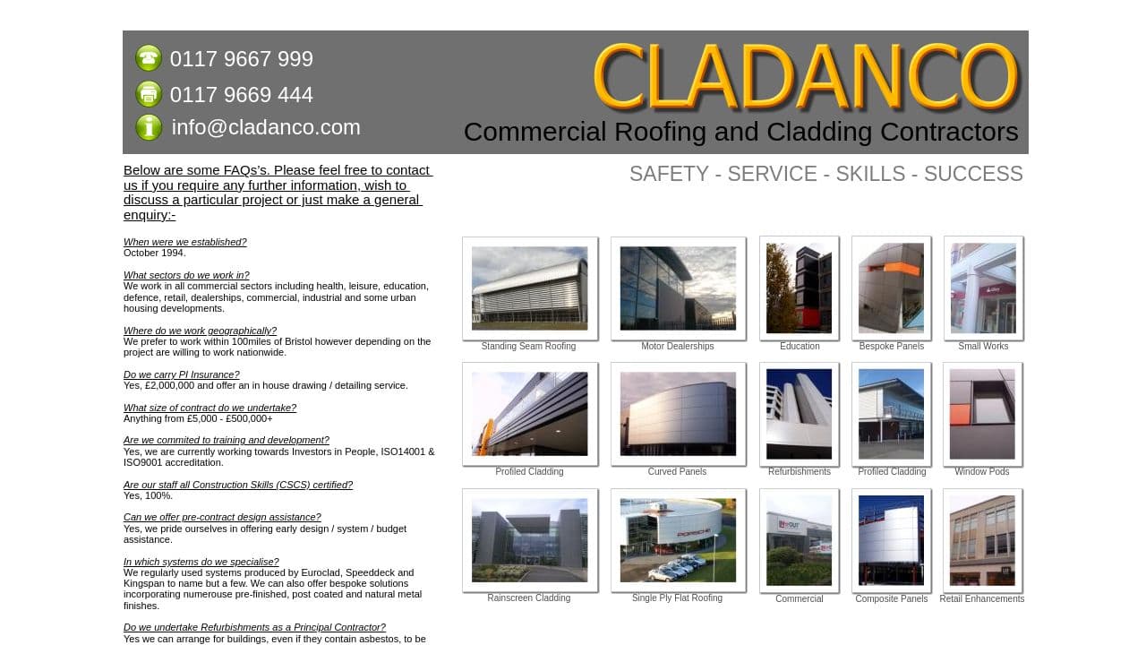 CLADANCO LIMITED website screenshot