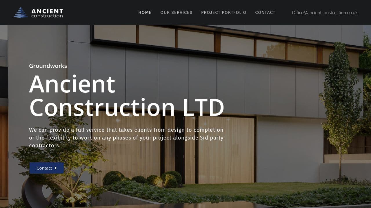 ANCIENT CONSTRUCTION GROUP LTD website screenshot