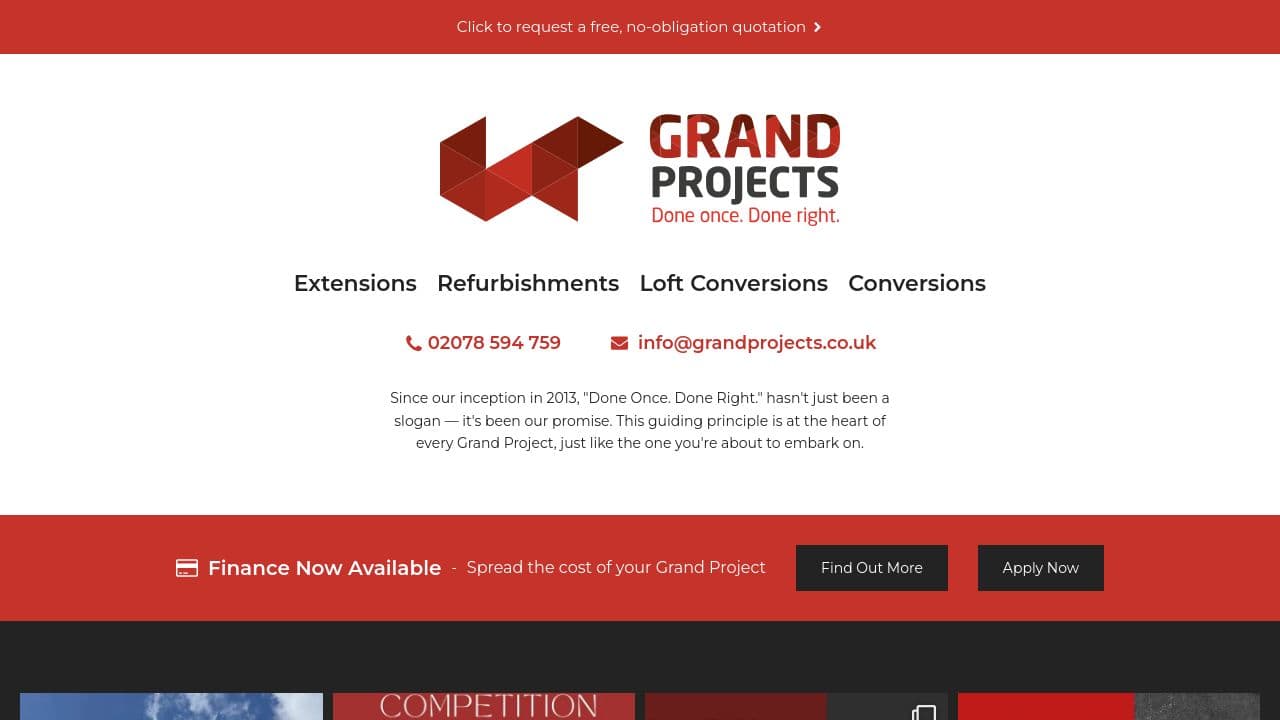 GRAND PROJECTS CONTRACTORS LTD website screenshot