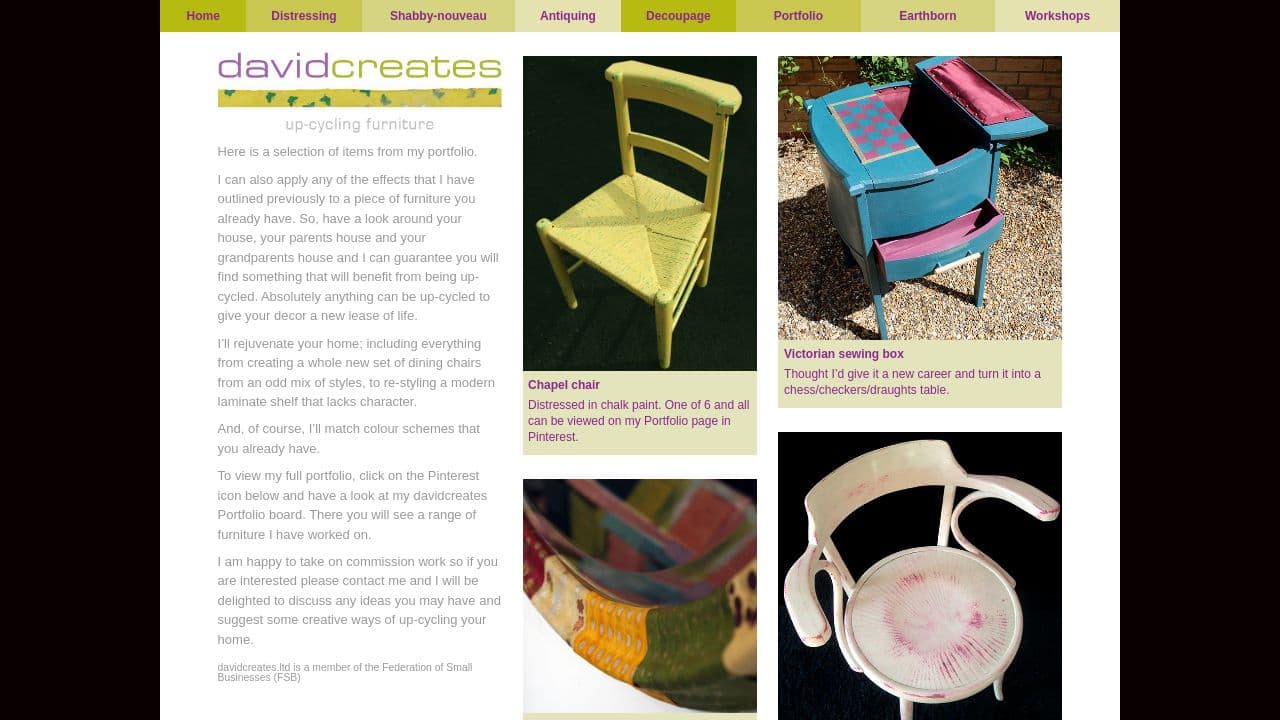 DAVID CREATES LTD website screenshot