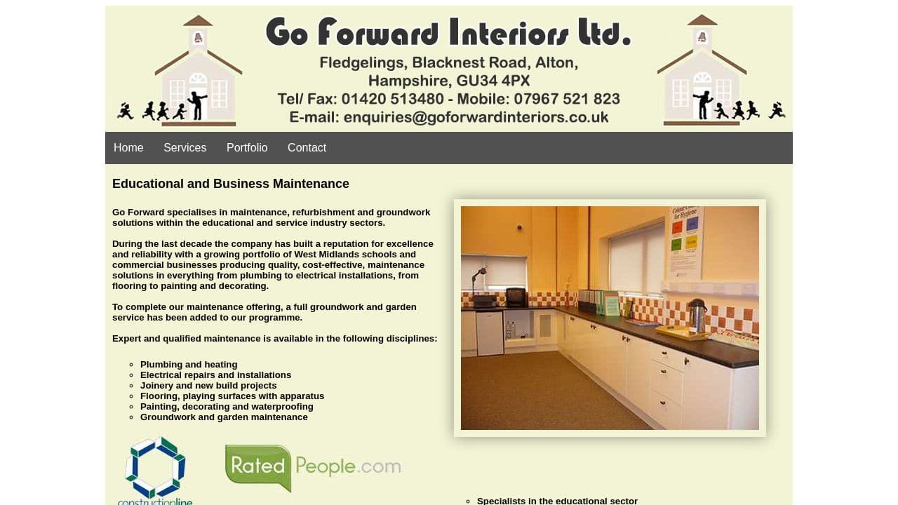 GO FORWARD INTERIORS COMPANY LTD website screenshot