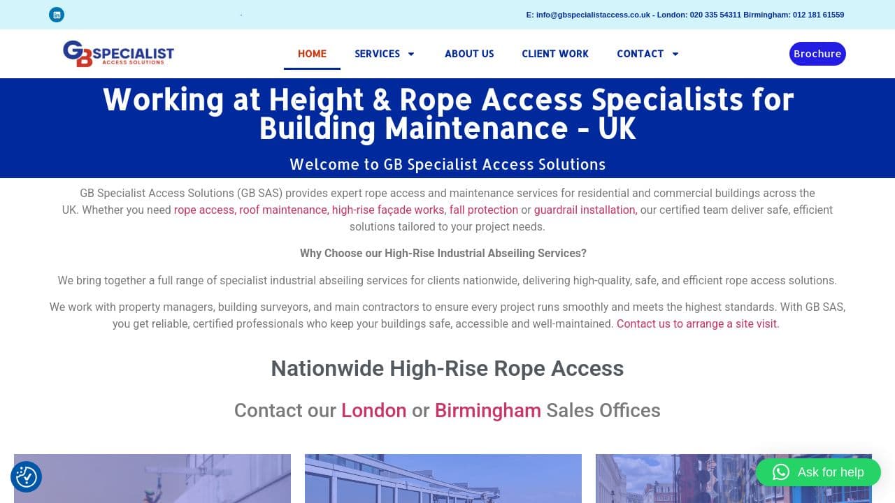 GB SPECIALIST ACCESS SOLUTIONS LTD website screenshot