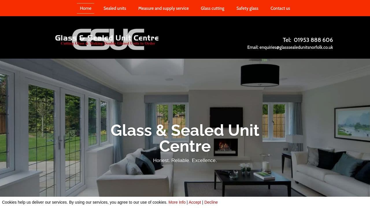 GLASS & SEALED UNIT CENTRE LIMITED website screenshot