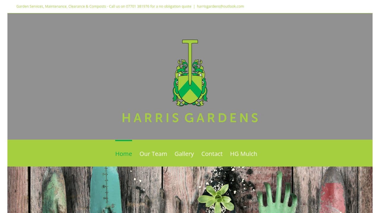 HARRIS GARDENS SERVICES LIMITED website screenshot