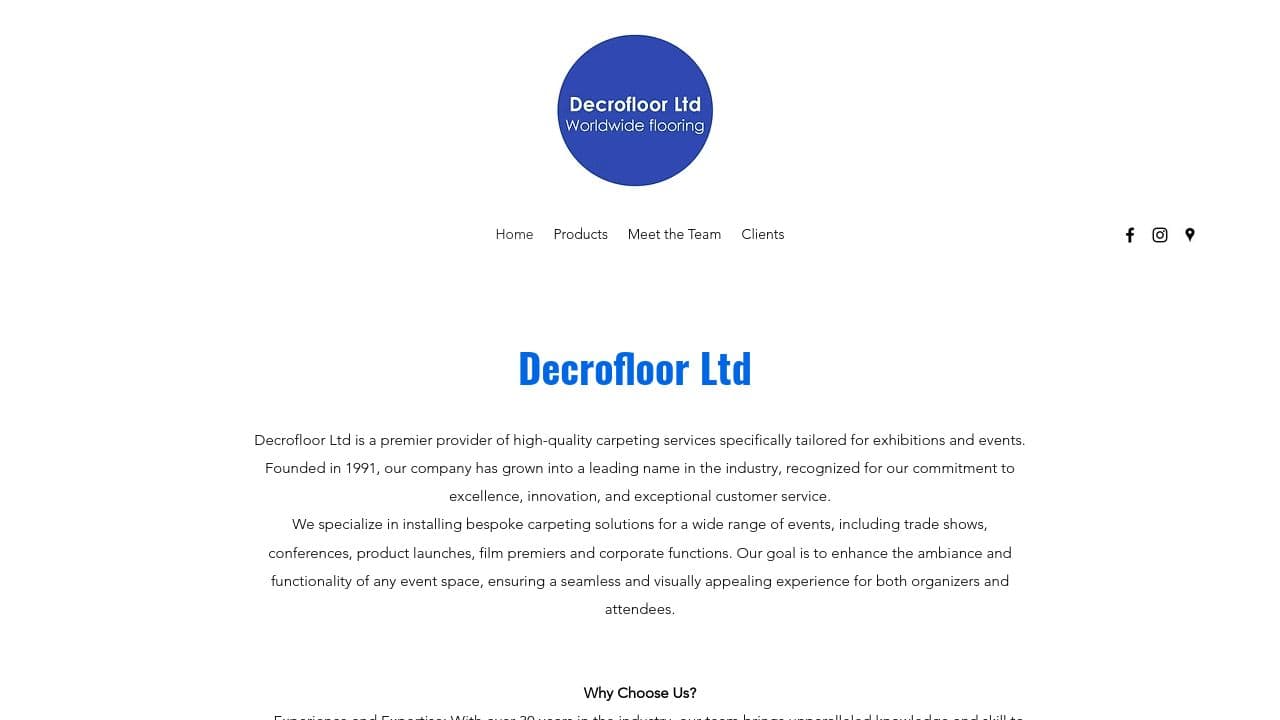 DECROFLOOR LIMITED website screenshot