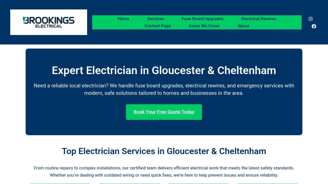 BROOKINGS ELECTRICAL INSTALLATIONS LTD website screenshot
