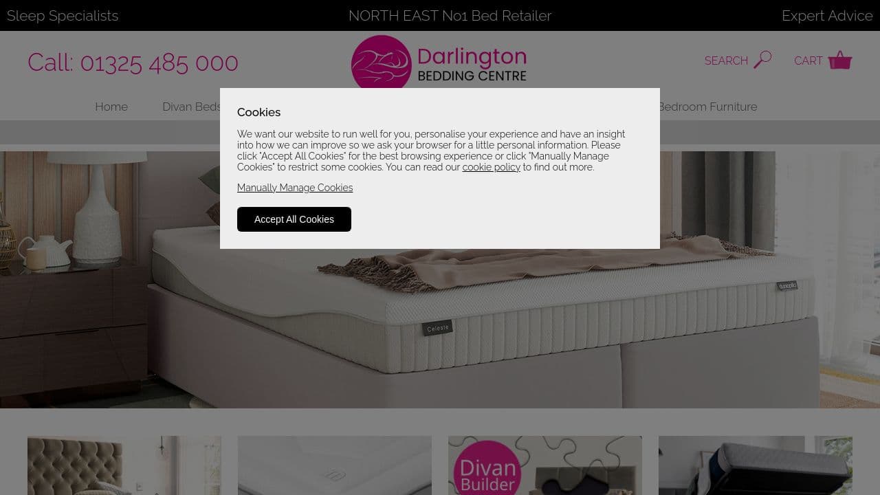DARLINGTON BEDDING CENTRE LIMITED(THE) website screenshot