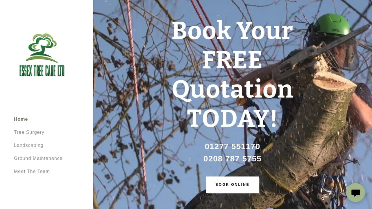 ESSEX TREE CARE LTD website screenshot