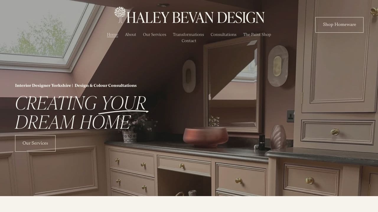 HALEY BEVAN DESIGN LIMITED website screenshot
