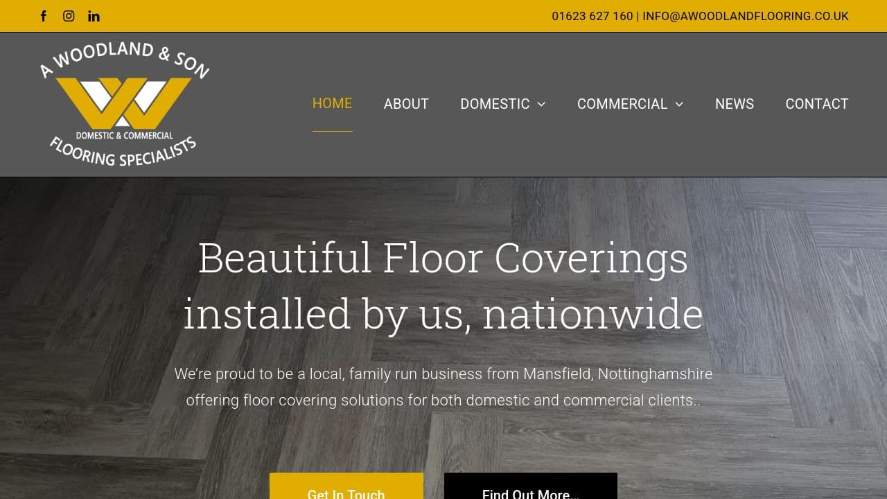 A WOODLAND & SON FLOORING SPECIALISTS LIMITED website screenshot