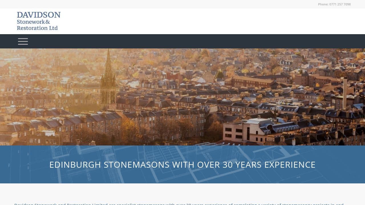 DAVIDSON STONEWORK & RESTORATION LIMITED website screenshot