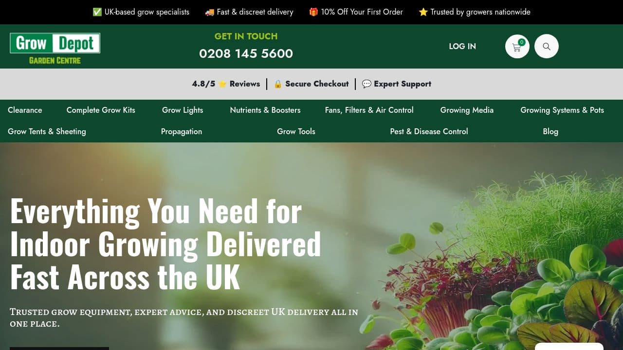 GROW DEPOT UK LIMITED website screenshot