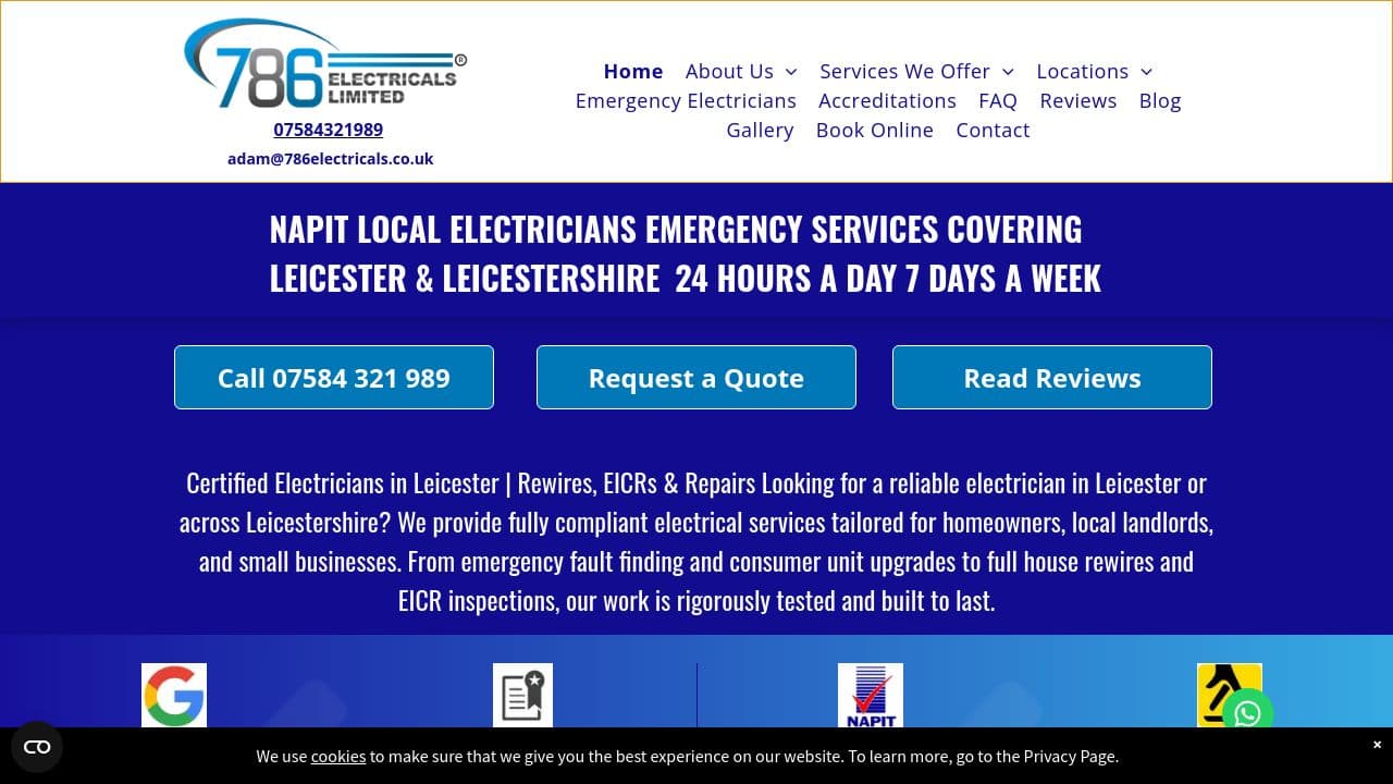 786 ELECTRICALS LIMITED website screenshot