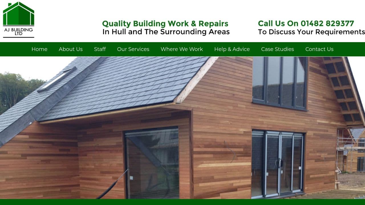 A J BUILDING (LEEDS) LIMITED website screenshot
