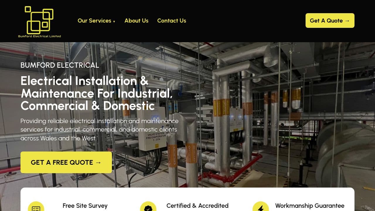 BUMFORD ELECTRICAL LIMITED website screenshot