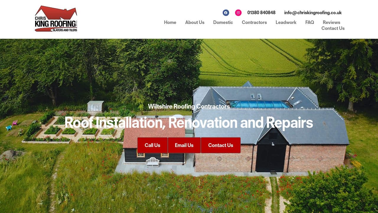 CHRIS KING ROOFING LIMITED website screenshot
