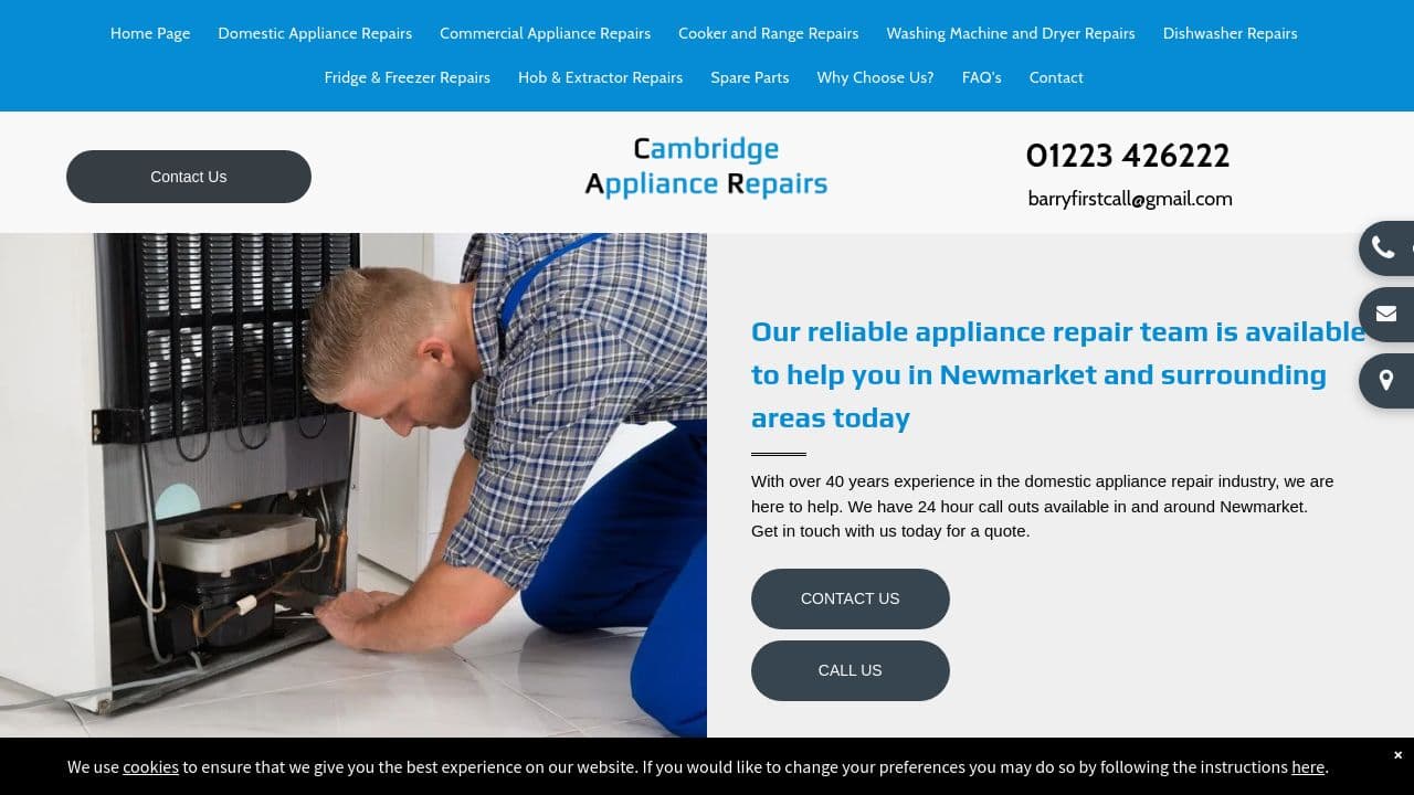 APPLIANCE CARE & REPAIR LIMITED website screenshot
