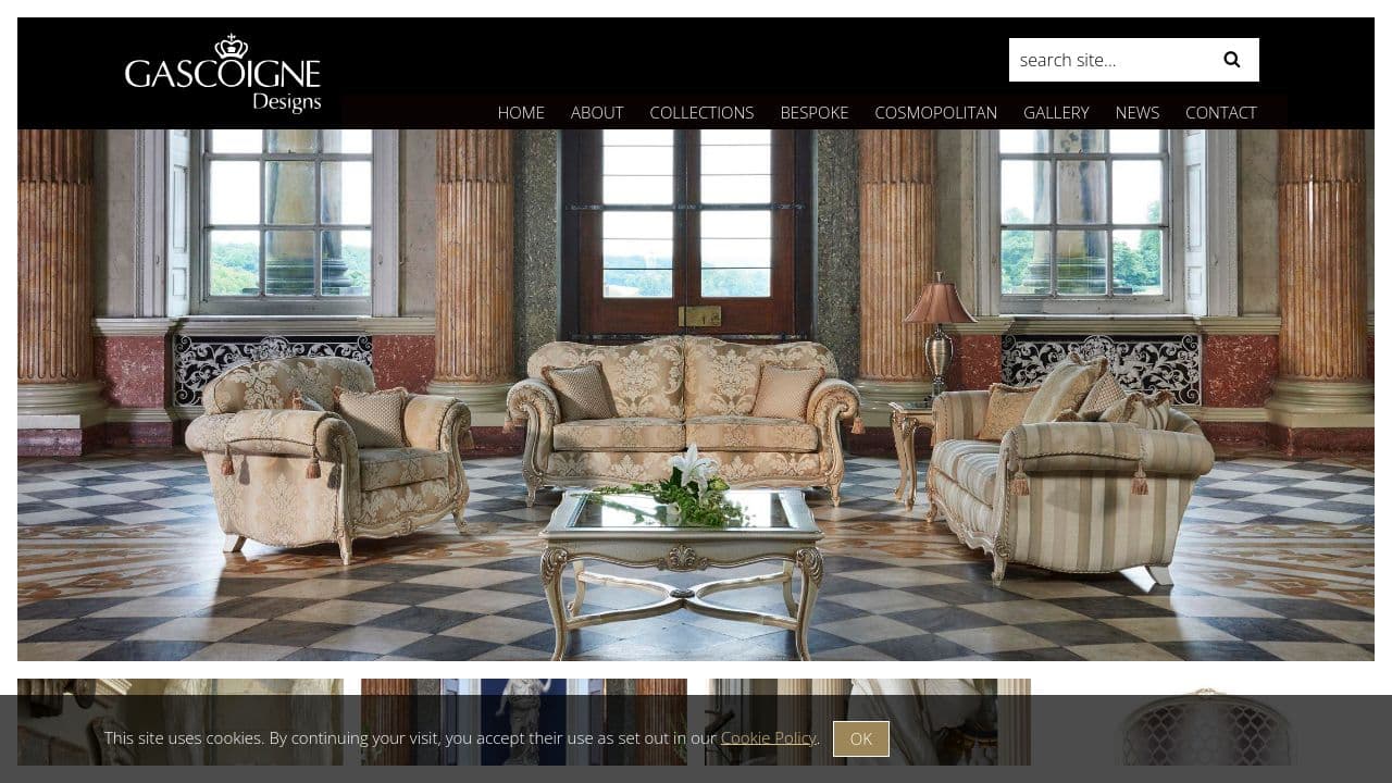 GASCOIGNE DESIGNS UPHOLSTERY MANUFACTURERS LIMITED website screenshot