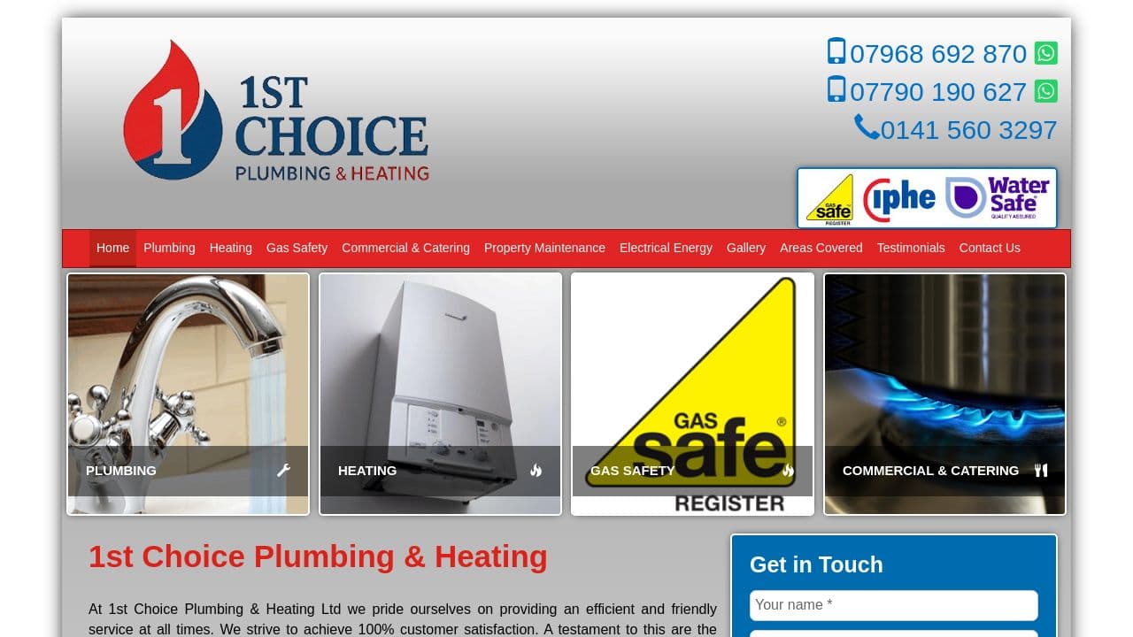 1ST. CHOICE PLUMBING & HEATING LIMITED website screenshot
